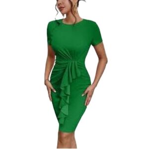 Green Ruffle Detail Dress - Size NEED